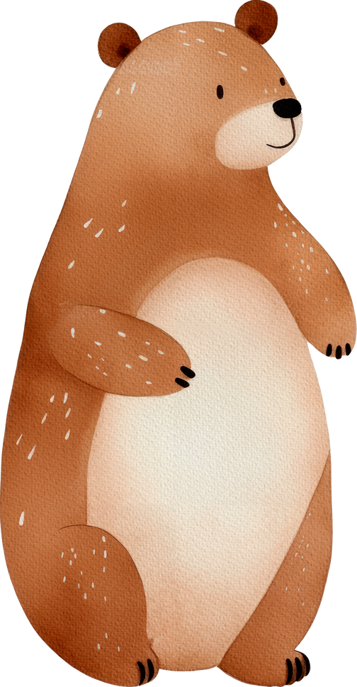 Cute Teddy Bear Watercolor Clipart