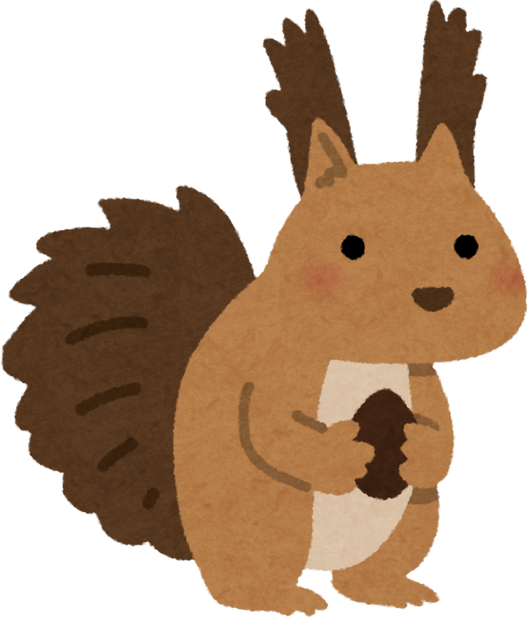 Illustration of Hokkaido Squirrel with Long Ear Tufts