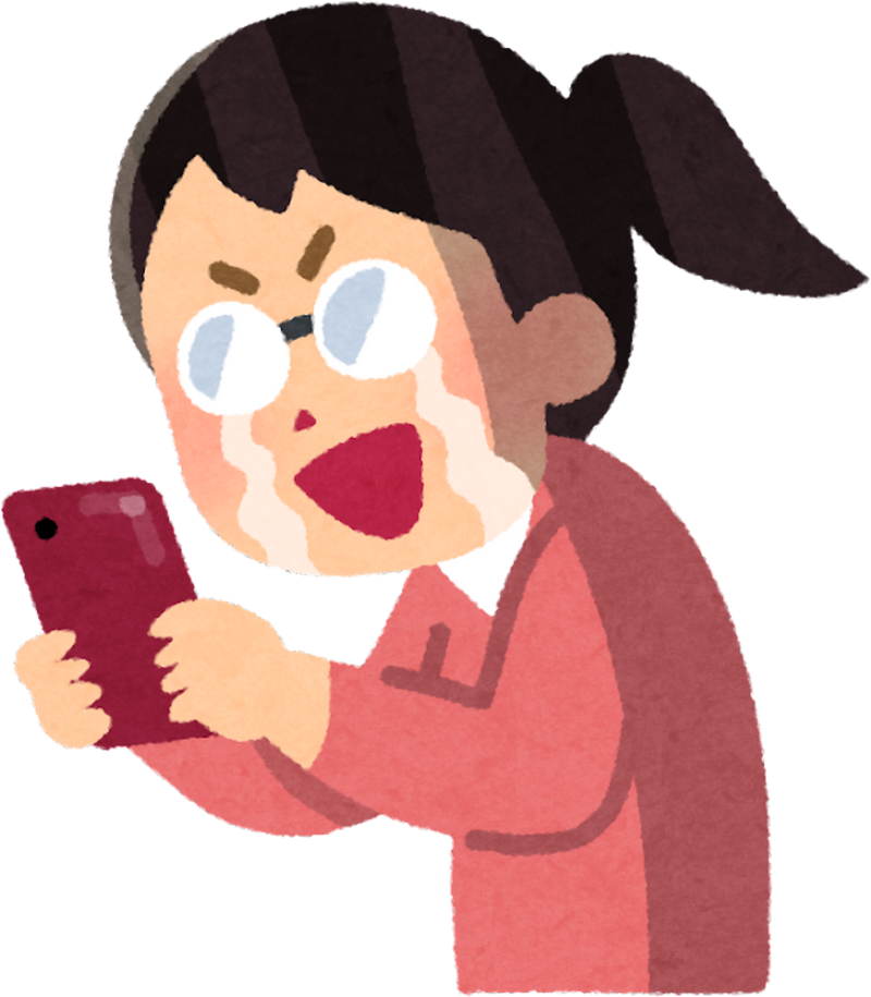 Illustration of an Excited Woman Using Smartphone