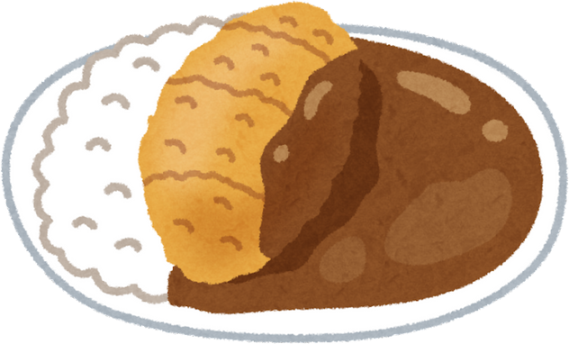 Illustration of Katsu Curry on a Plate